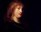 Saskia Wearing A Veil - Rembrandt van Rijn